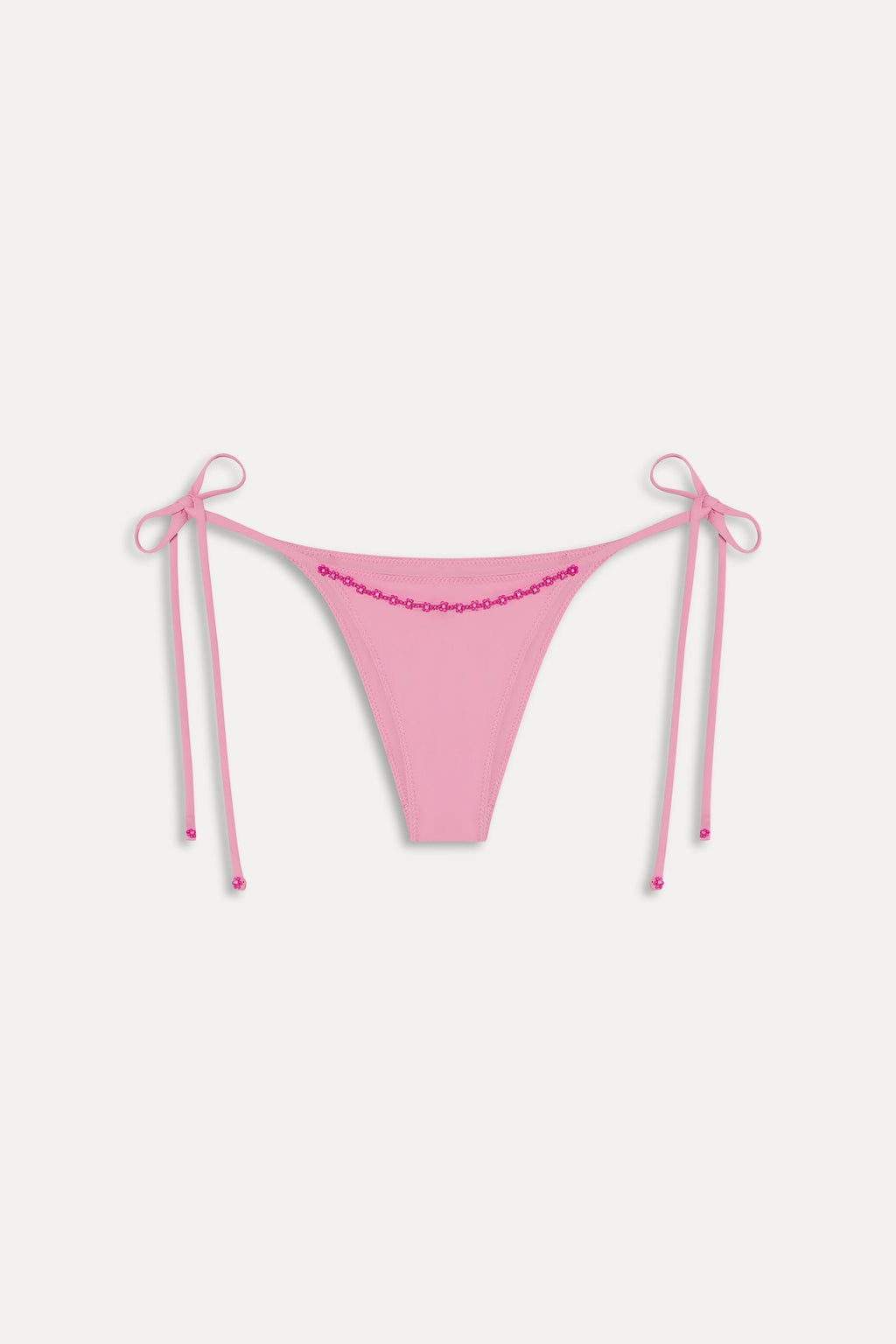 Mackenzie Cheeky Beaded Bikini Bottom - Pastel Pink