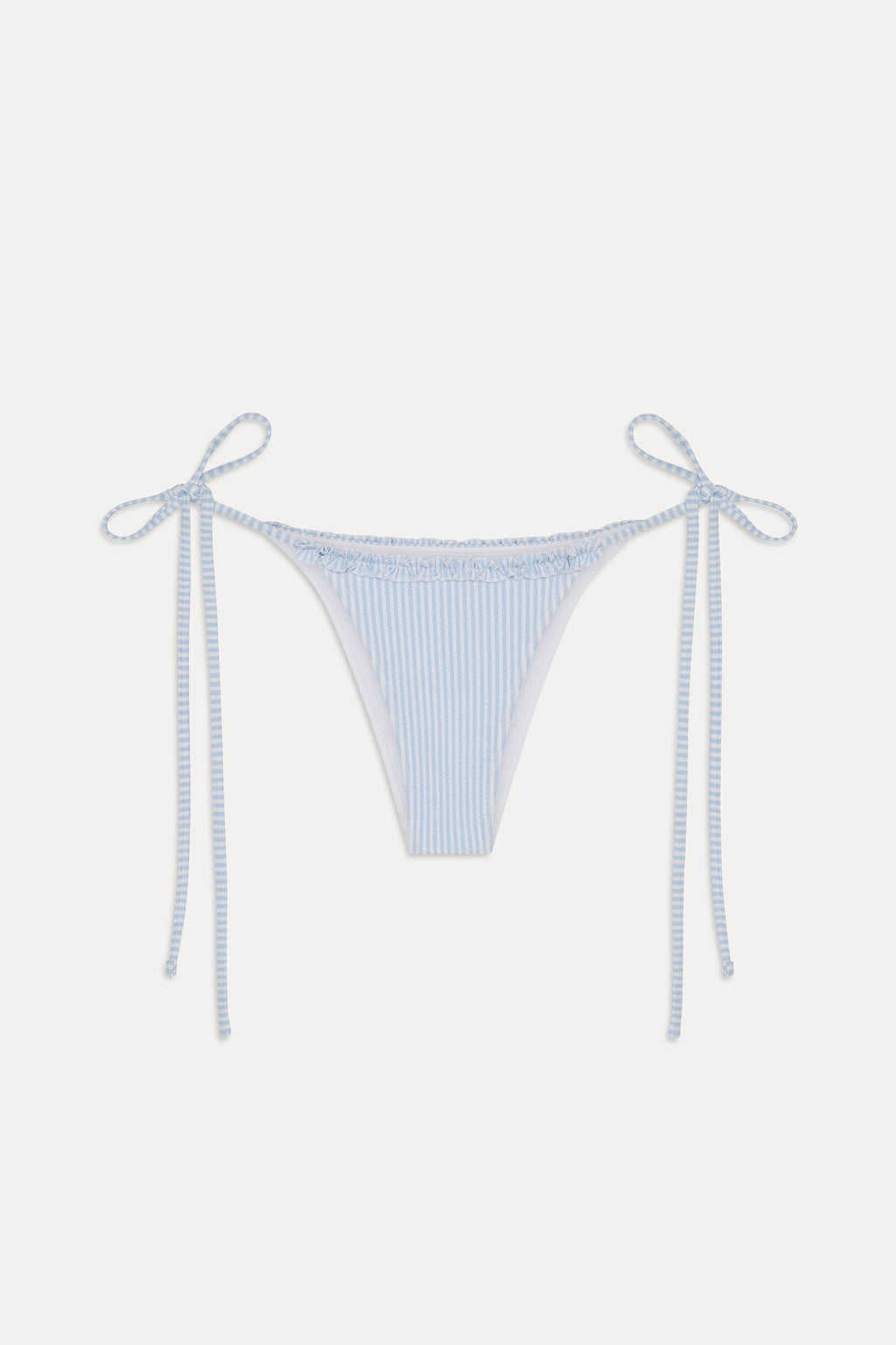 Mackenzie Ruffle String Bikini Bottom - Saltwater Stripe