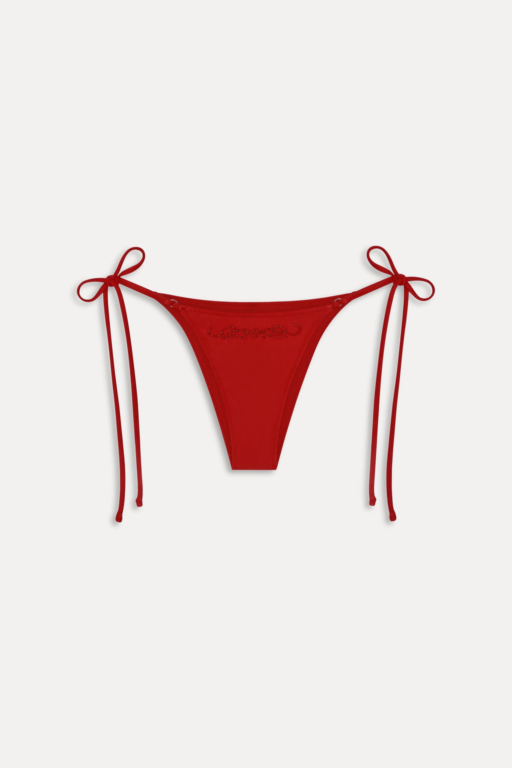 x JENNIE Mackenzie Beaded Bikini Bottom - Classic Red