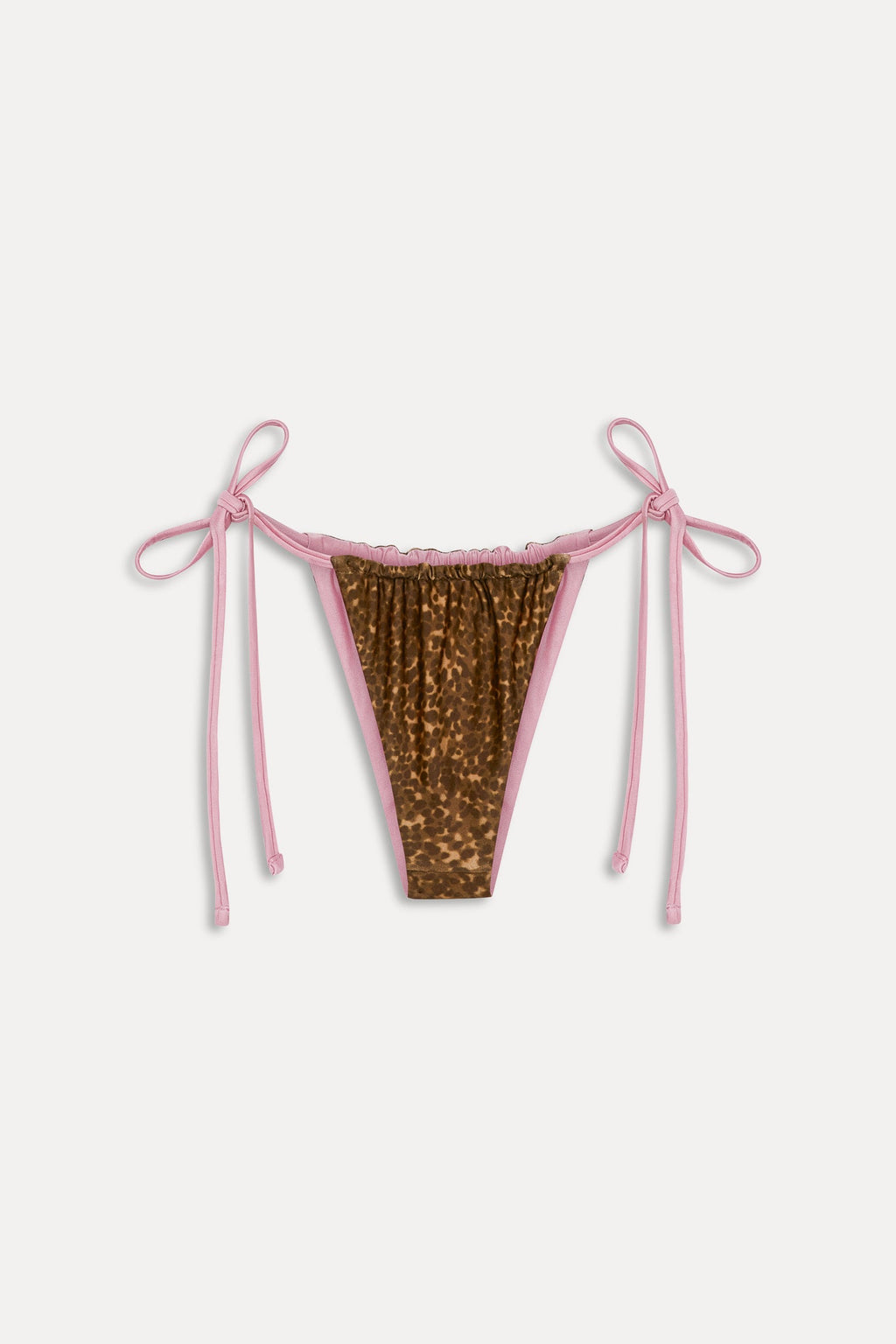 Tia Reversible Satin Bikini Bottom - Vintage Cheetah