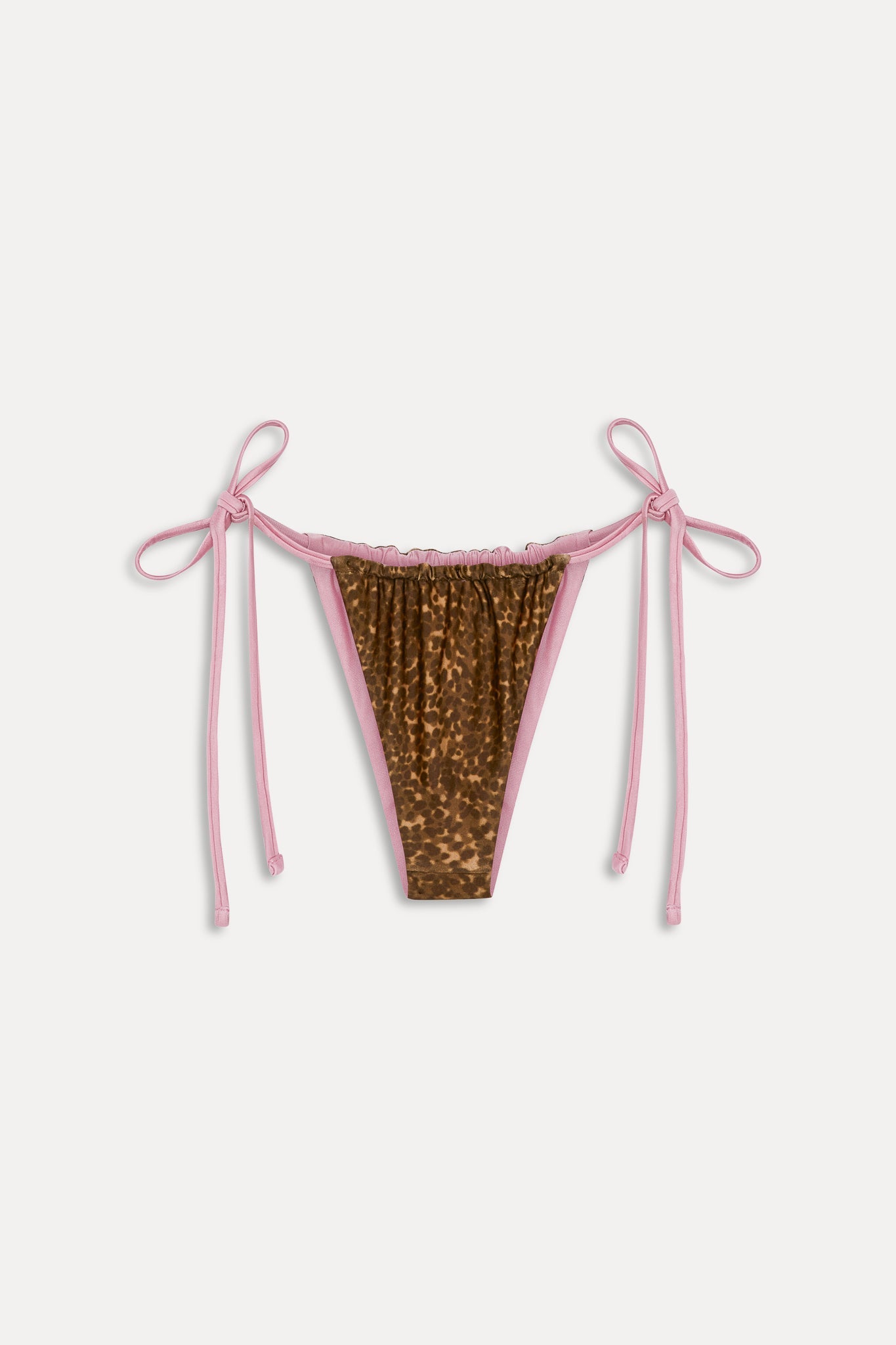 Tia Reversible Satin Bikini Bottom - Vintage Cheetah