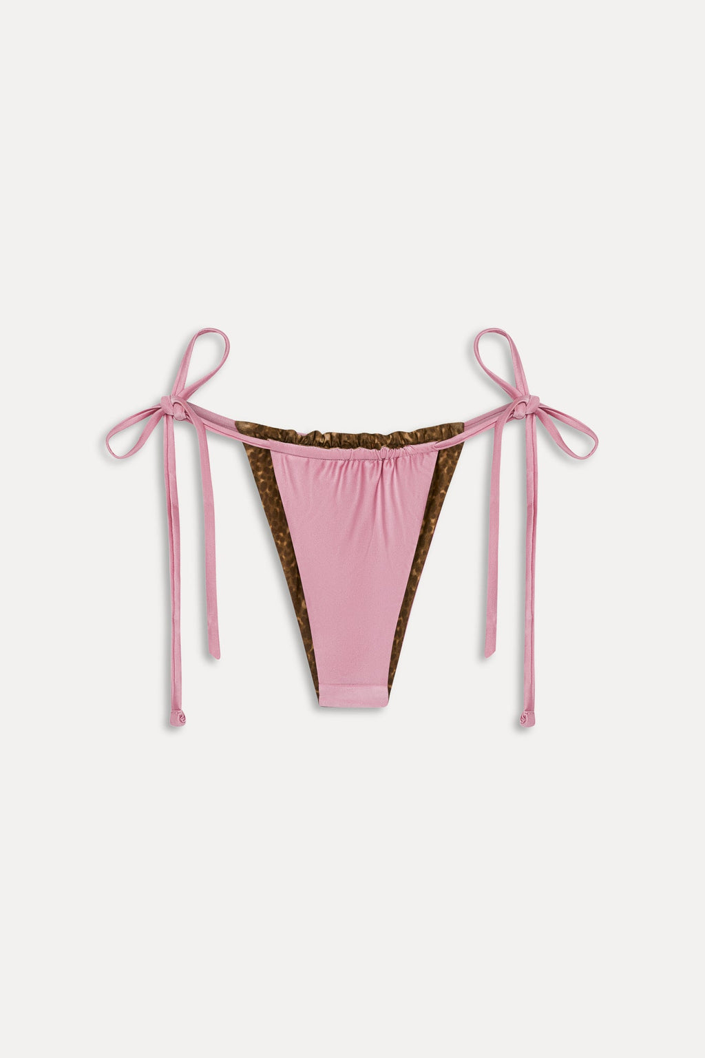 Tia Reversible Satin Bikini Bottom - Vintage Cheetah