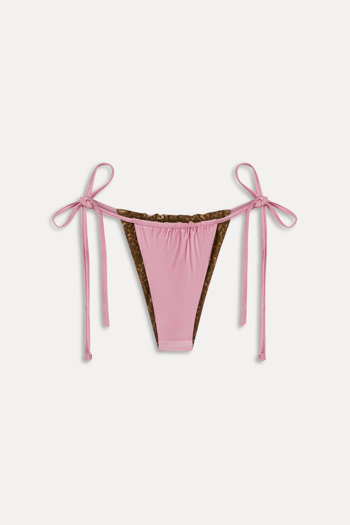 Tia Reversible Satin Bikini Bottom - Vintage Cheetah